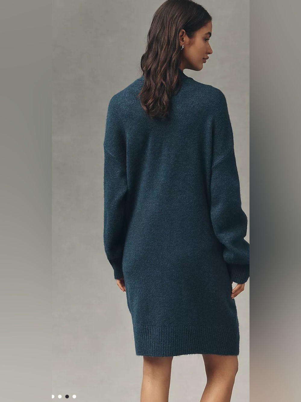 By Anthropologie Long-Sleeve Embellished Sweater Mini Dress NWT size XS - Picture 4 of 4